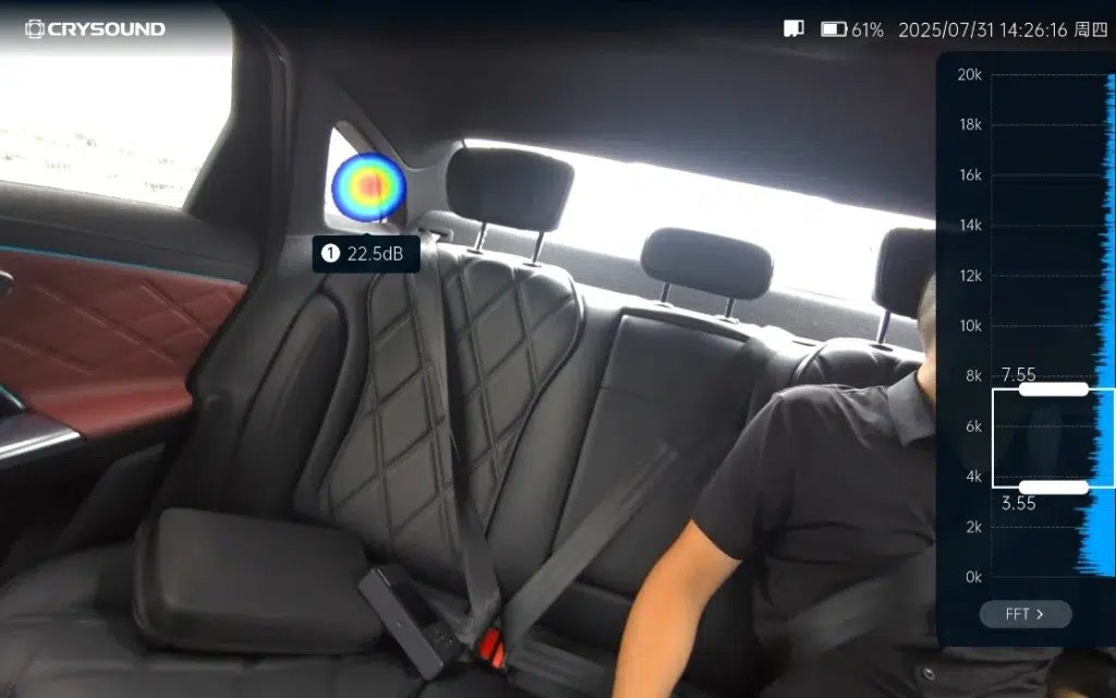 Résultat d’essai NVH automobile dans l’habitacle