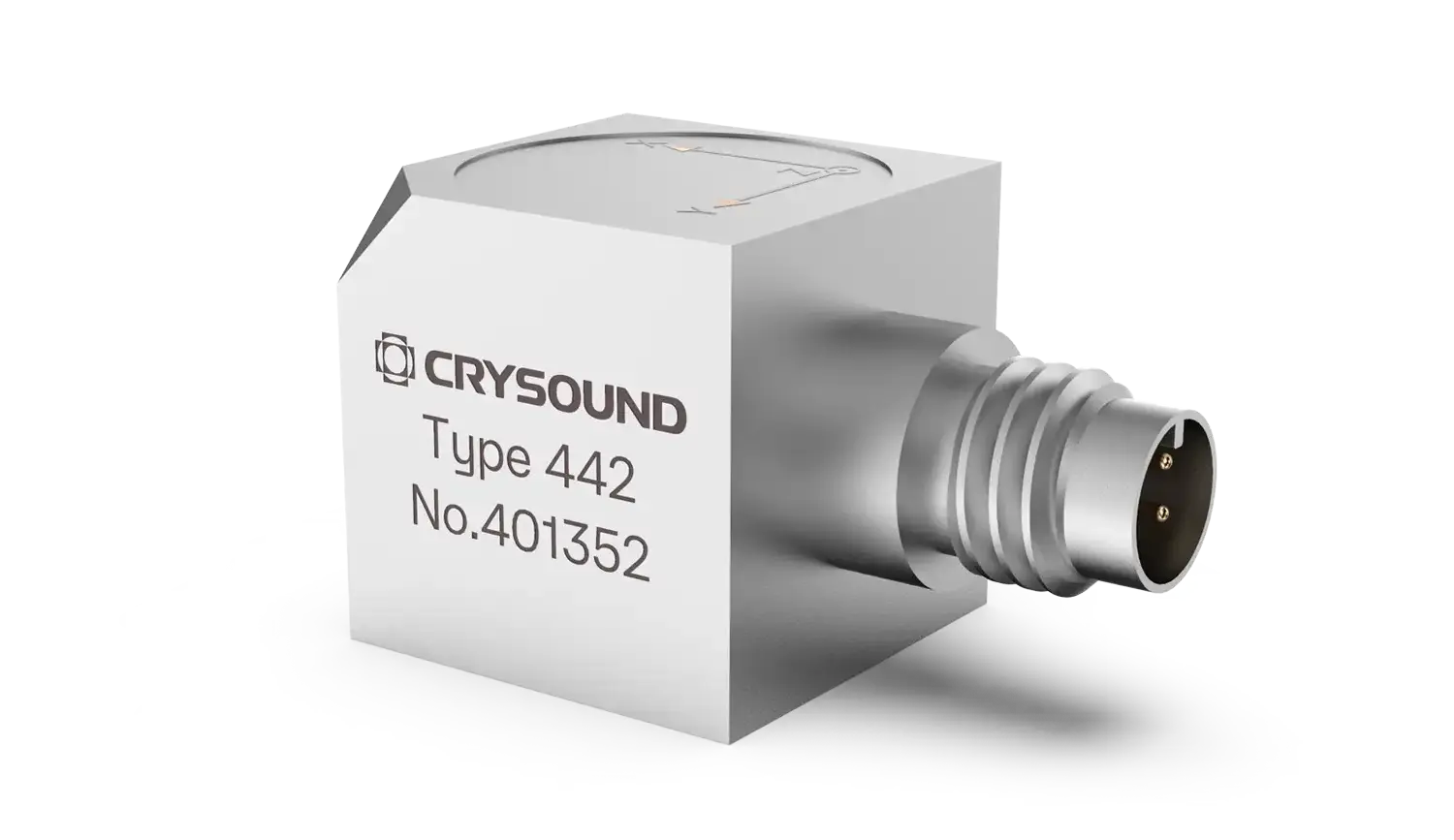 CRY442 Accelerometer, Triaxial, 100mv/g, ±50g pk, 0.5Hz to 5kHz