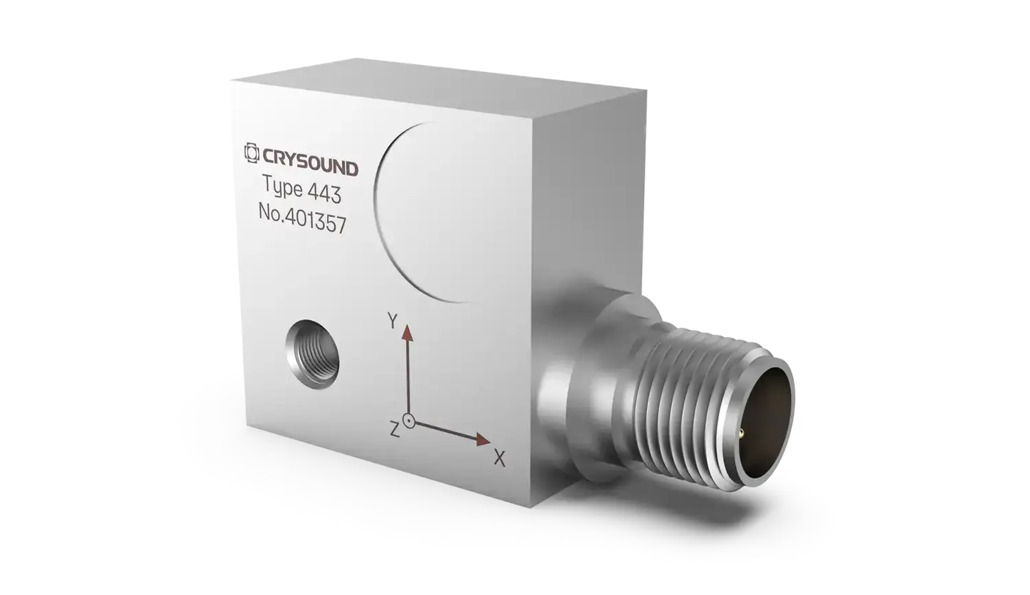 CRY443 Accelerometer, Triaxial, 50mv/g, ±100g pk, 1Hz to 4kHz