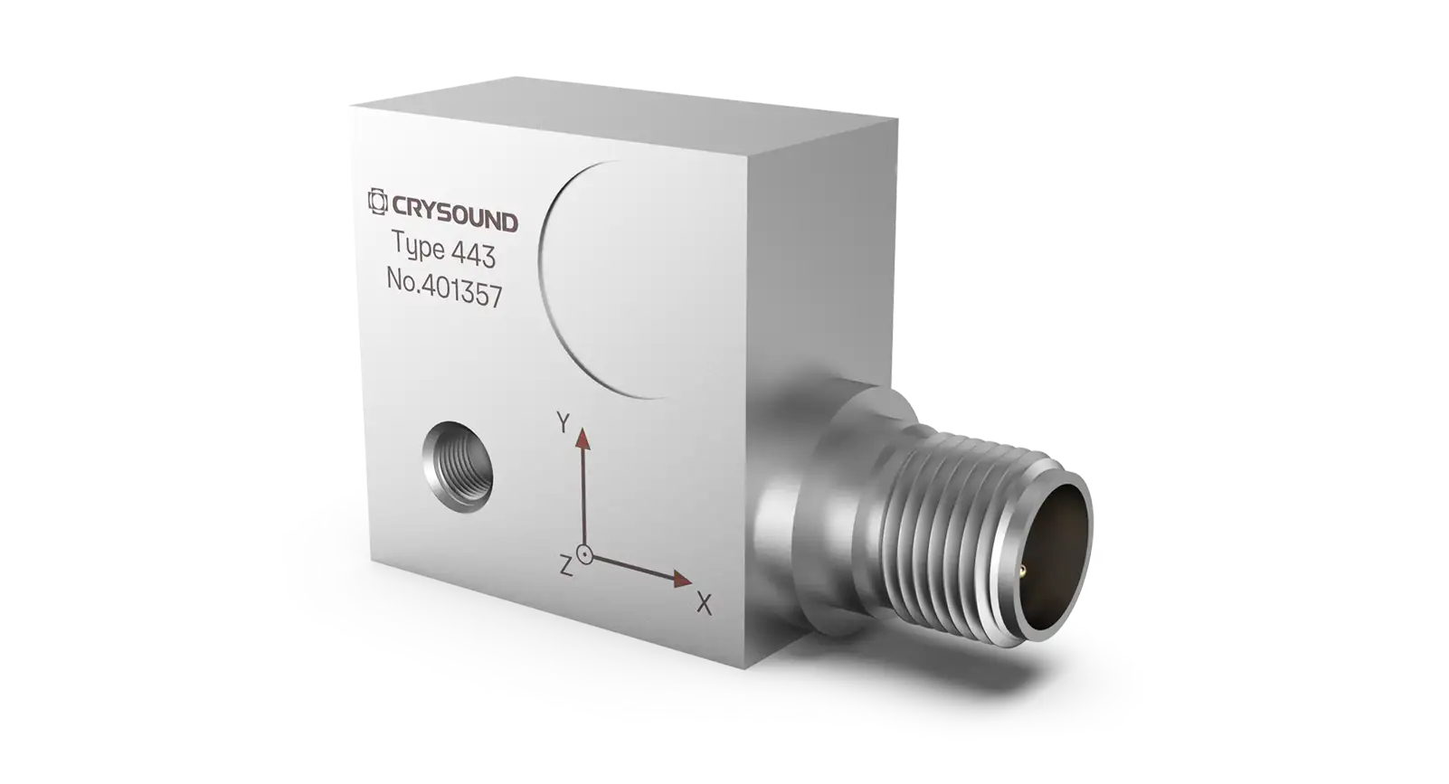 CRY443 Accelerometer, Triaxial, 50mv/g, ±100g pk, 1Hz to 4kHz