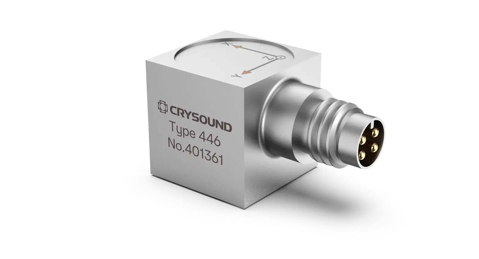 CRY446 Accelerometer, Triaxial, 10mv/g, ±500g pk, 1Hz to 5kHz