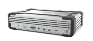 Rear angled view of SonoDAQ Pro showing input and output interfaces.