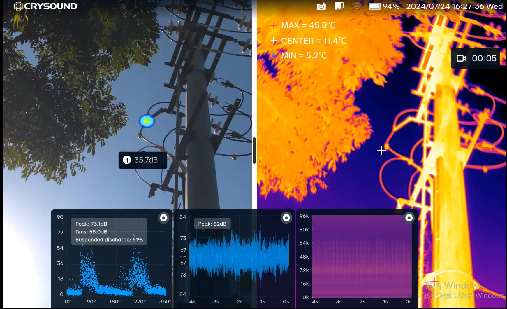 Partial discharge detection on insulator