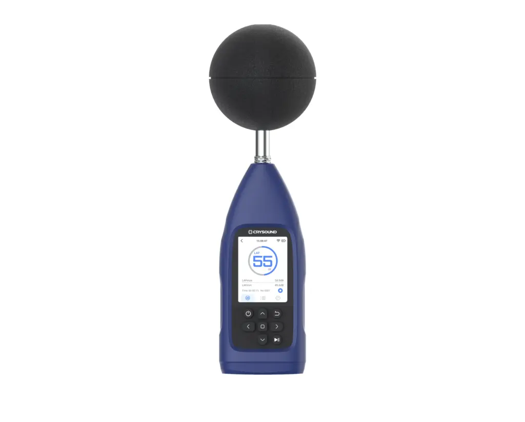 CRY2833 and CRY2834 sound level meters with windscreen for outdoor data center noise monitoring