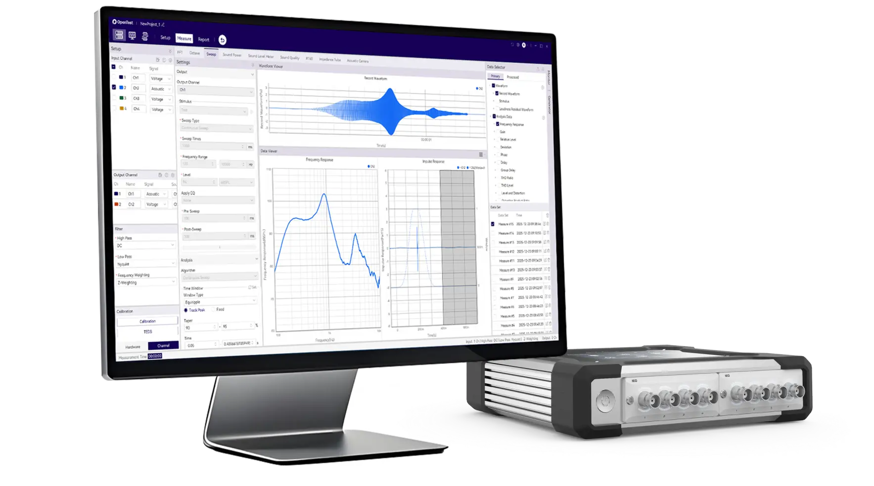 Acquisition et analyse intégrées avec OpenTest