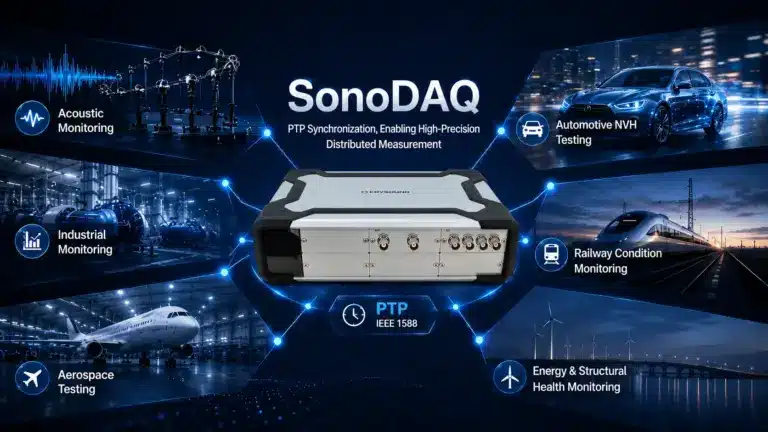 Applications typiques de la synchronisation PTP de SonoDAQ.