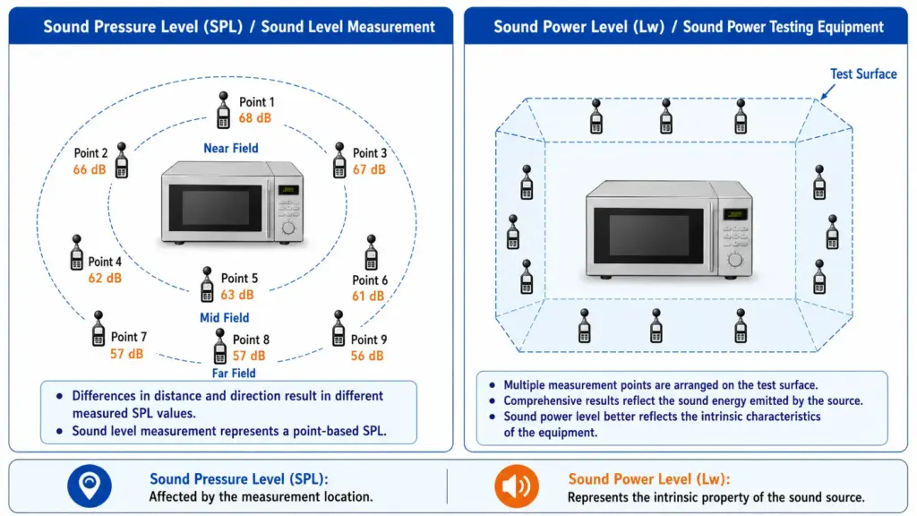 niveau-de-pression-acoustique, niveau-de-puissance-acoustique, mesure-spl, mesure-de-puissance-acoustique, essais-acoustiques, mesure-du-bruit, microphones-de-mesure, sonomètre, essais-de-puissance-acoustique, analyse-acoustique, comparaison-des-points-de-mesure, mesure-en-champ-proche, mesure-en-champ-lointain, méthode-de-surface-de-mesure, émission-d’énergie-sonore, caractérisation-de-la-source, essais-conformes-aux-normes-acoustiques, mesure-du-bruit-environnemental, évaluation-du-bruit-des-équipements, évaluation-des-performances-acoustiques, analyse-de-la-source-sonore, mesure-multipoint, diagnostic-du-bruit, principes-de-mesure-acoustique, comparaison-des-indicateurs-acoustiques