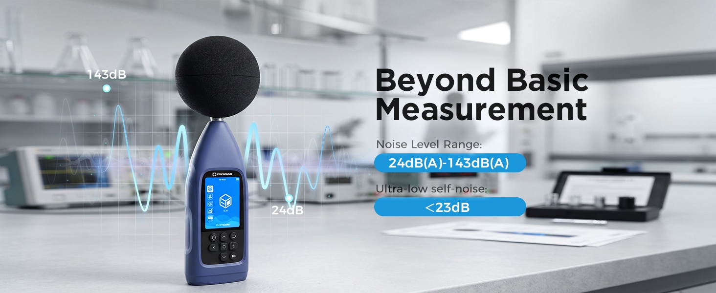 CRY2832-2 Lite sound level meter featuring a 24 dB to 143 dB measurement range and low self-noise.