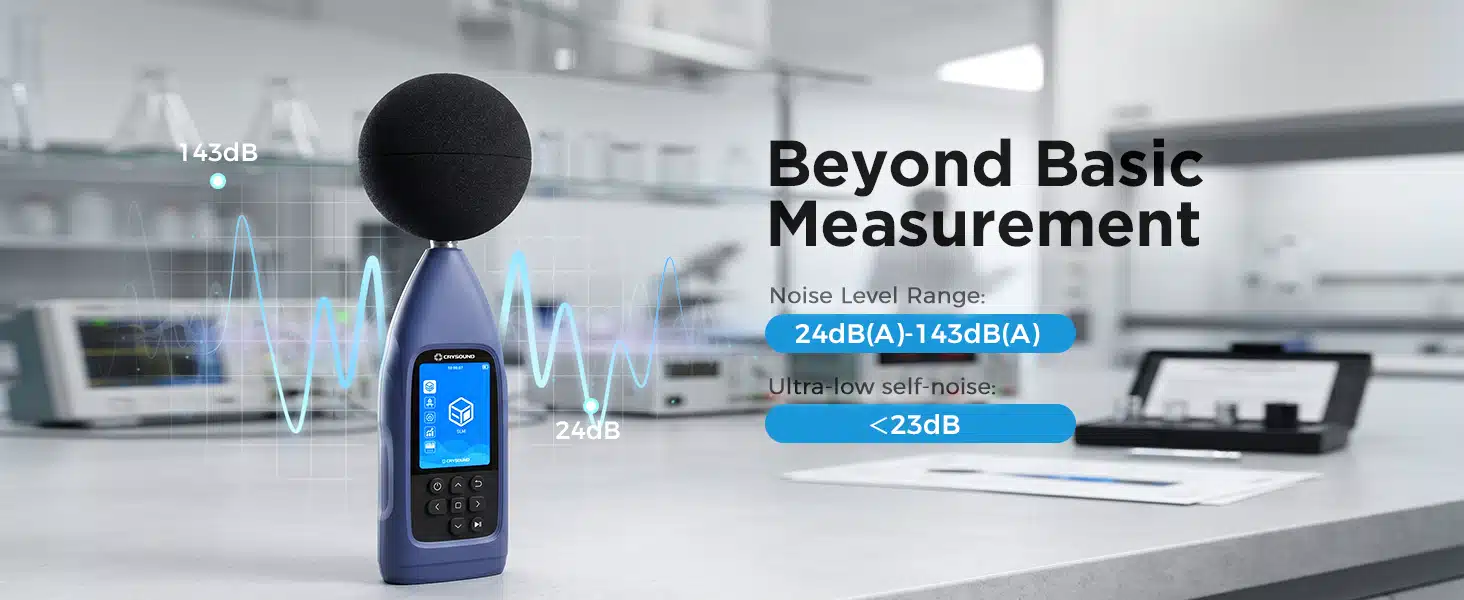 CRY2832-2 Lite sound level meter featuring a 24 dB to 143 dB measurement range and low self-noise.
