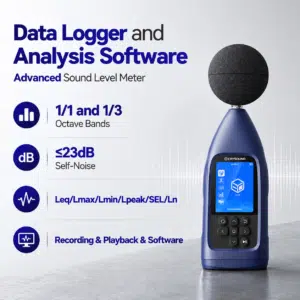 Logiciel CRYSOUND d’analyse de bruit et enregistreur de données avec analyse en bandes d’octave pour sonomètre