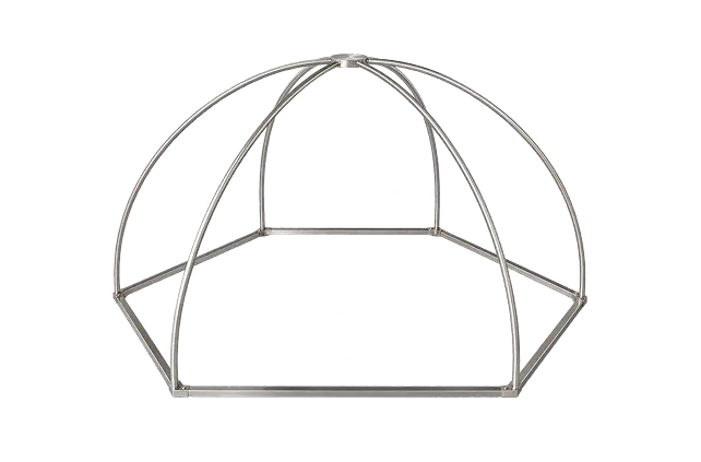 CRY820 Sound Power Measurement Test Frame, 1 m radius hemisphere, compliant with ISO 3744/3745/3746 standards for survey, engineering, and precision methods, stainless steel, TA0204 microphone clamp not included.