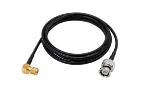 Microdot (M5, 10-32 UNF) Right-Angle-to-BNC RF Cable