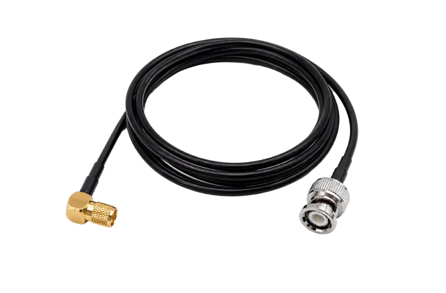 Microdot (M5, 10-32 UNF) Right-Angle-to-BNC RF Cable
