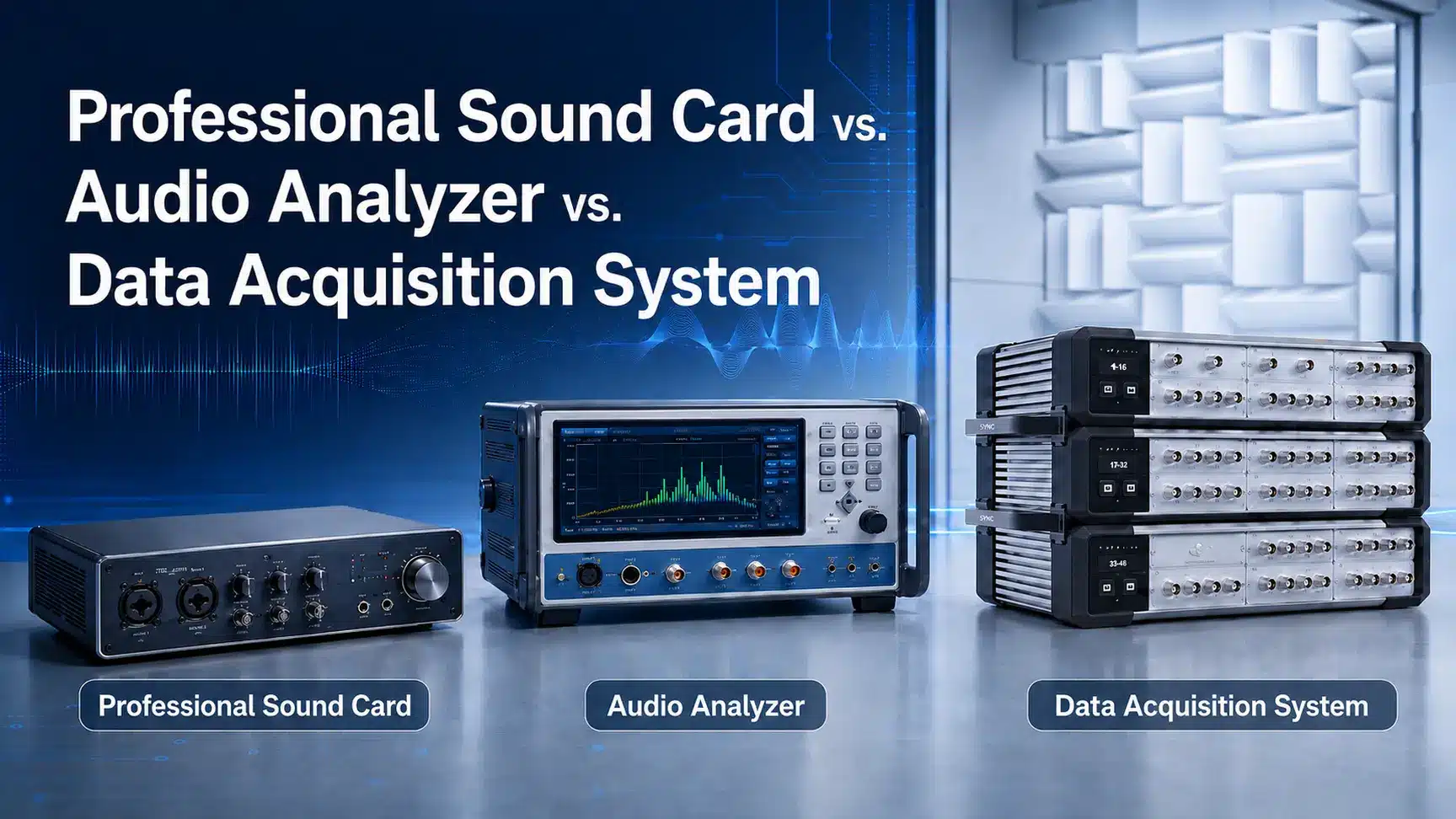 Professional Sound Card vs. Audio Analyzer vs. Data Acquisition System