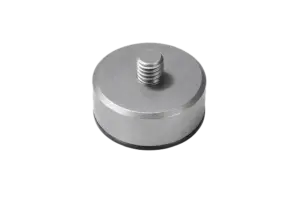 TA0104 Flat Magnetic Base, Ø24 × 7 mm, M5 or 1/4-28 Male Thread, Insulation Resistance ≥100 MΩ, 110 N Holding Force, Operating Temperature ≤80°C.