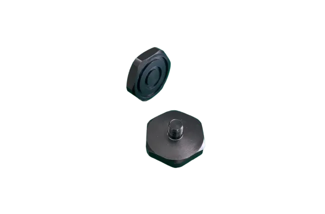 TA0113 Mounting Base, Ø25.2 × 5 mm, 1/4-28 × 5 mm Male Thread, Anodized Aluminum, Insulated, Installation Torque ≤5 N·m, Industrial Type.