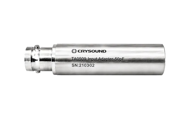 TA0509 – 1/2" Input Adapter (50 pF), for simulating a 50 pF measurement microphone and testing a 1/2-inch preamplifier.