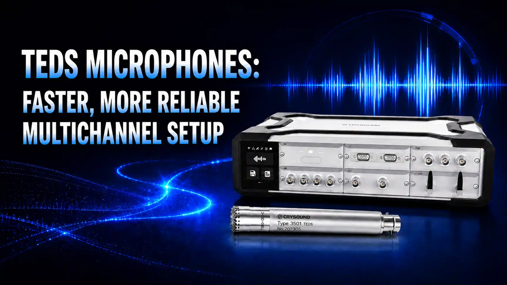 CRY5820 SonoDAQ Pro and CRY3203-S01 TEDS measurement microphone set for reliable multichannel acoustic setup